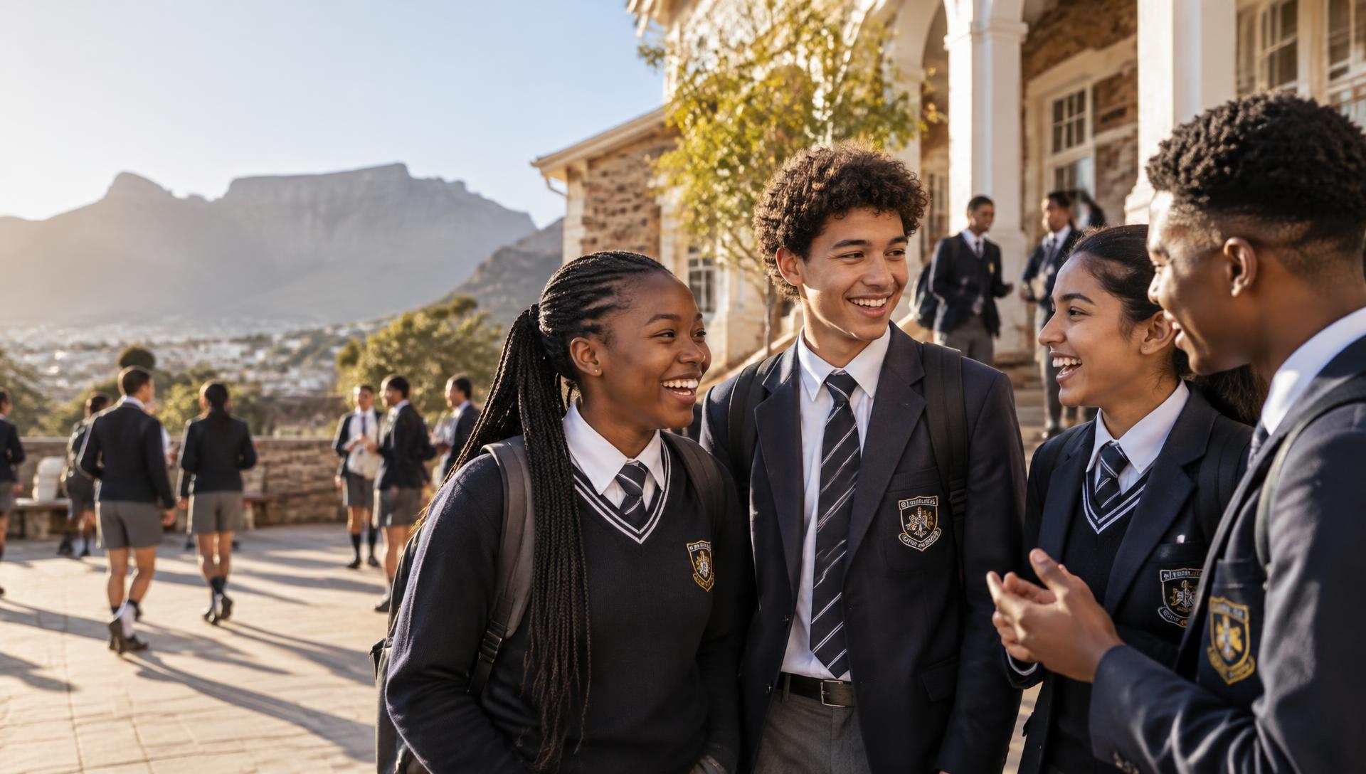 Illustrative image of learners talking together in a schoolyard